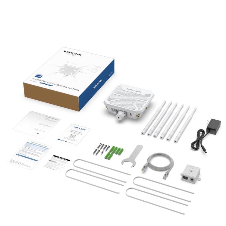 WAVLINK WN588HX3 AX3000 Outdoor WiFi Extender with 6 Antennas Dual Band WiFi Repeater, US Plug, UK Plug, EU Plug, AU Plug WAVLINK WN588HX3 AX3000 Outdoor WiFi Extender with 6 Antennas Dual Band WiFi Repeater, US Plug, UK Plug, EU Plug, AU Plug